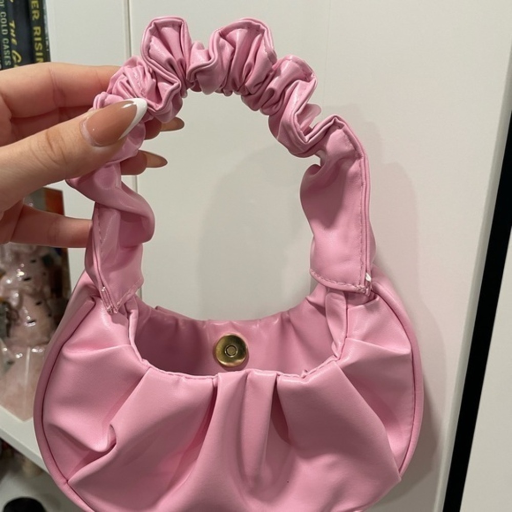Chic Pink Ruched Handbag